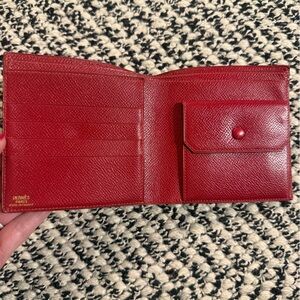 Vintage Hermes Red Leather Wallet MC2